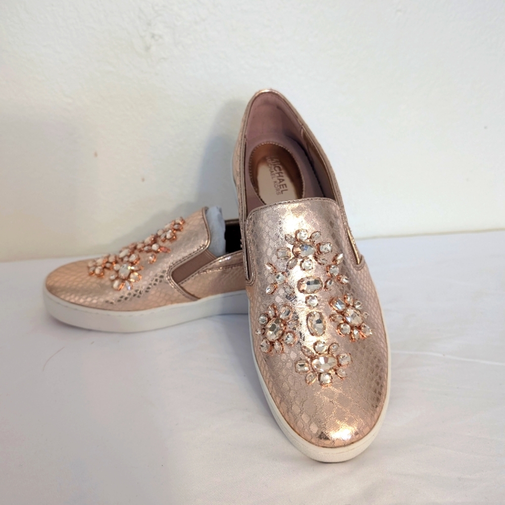 Michael Kors Rose Gold Slip on Shoes NWT